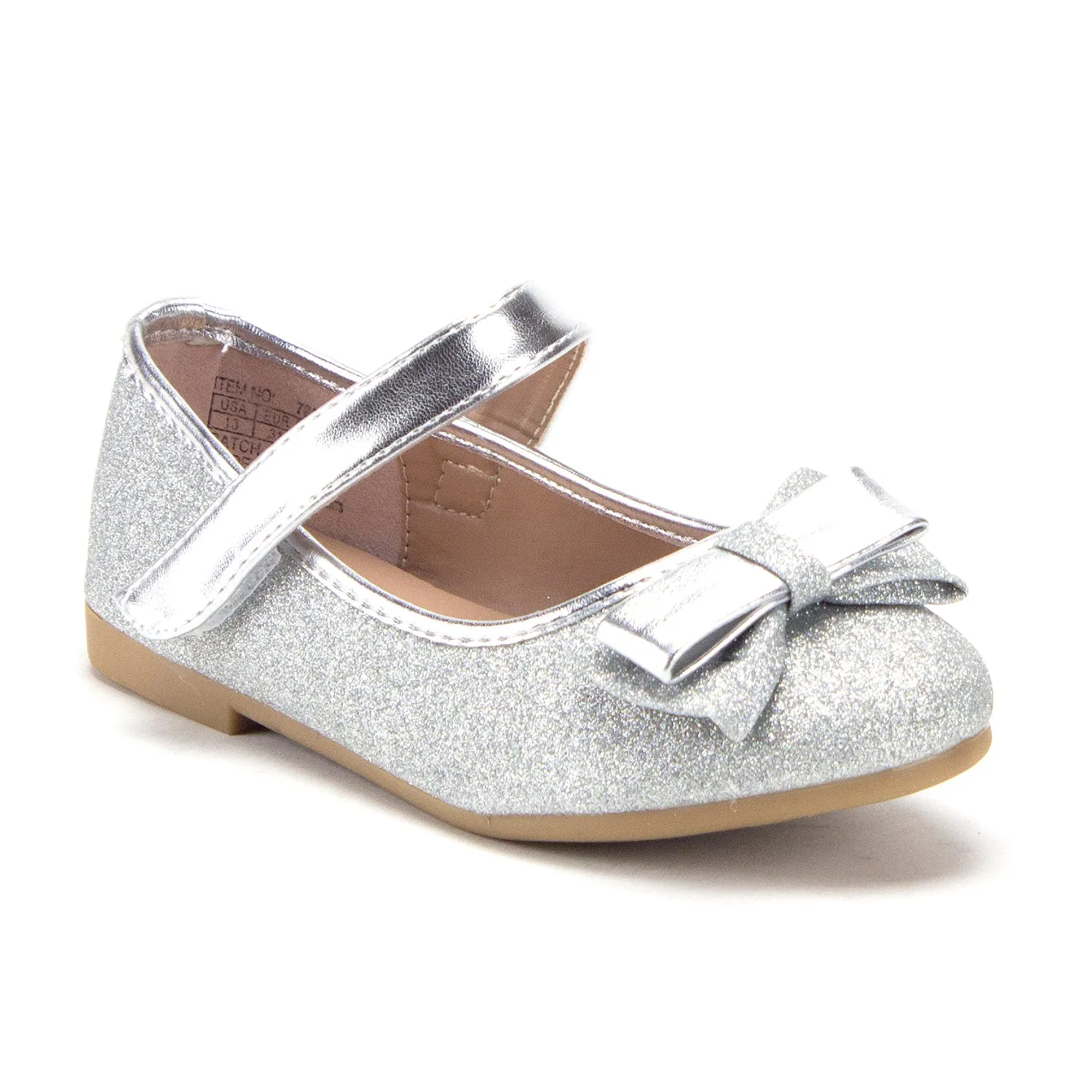 Toddler Little Girls Mary Jane Glitter Ballerina Flats Shoes