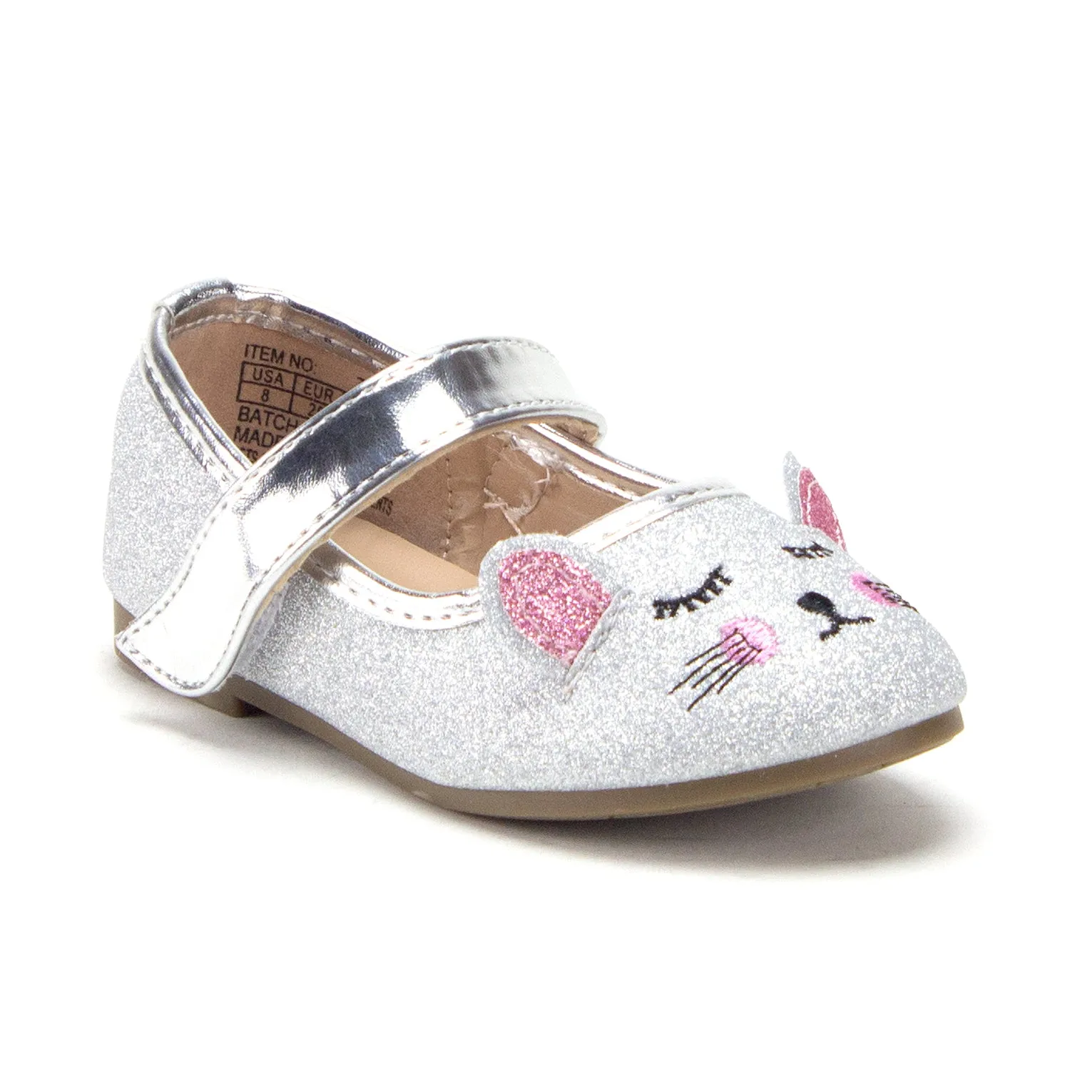 Toddler Little Girls Mary Jane Glitter Ballerina Flats Shoes