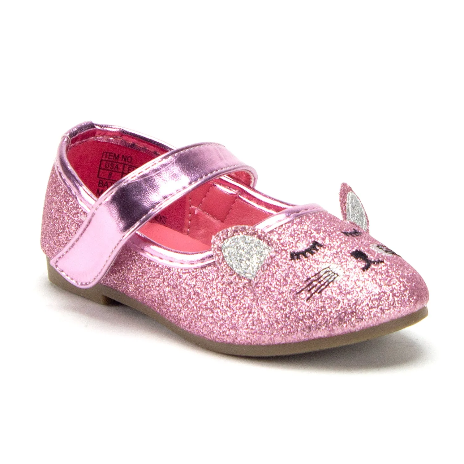 Toddler Little Girls Mary Jane Glitter Ballerina Flats Shoes