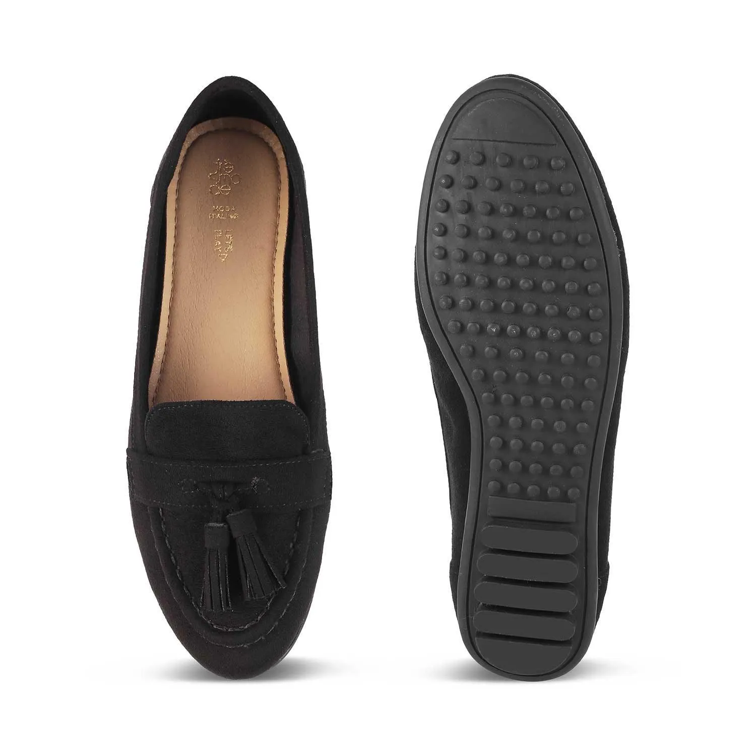 Tresmode Jonum Black Women's Dress Tassel Loafers