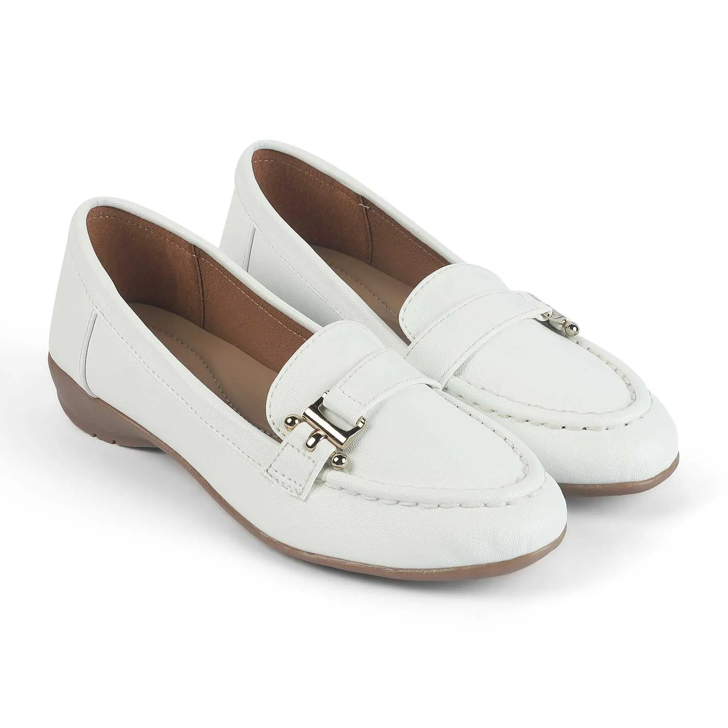 Tresmode Lasi White Women's Casual Loafers