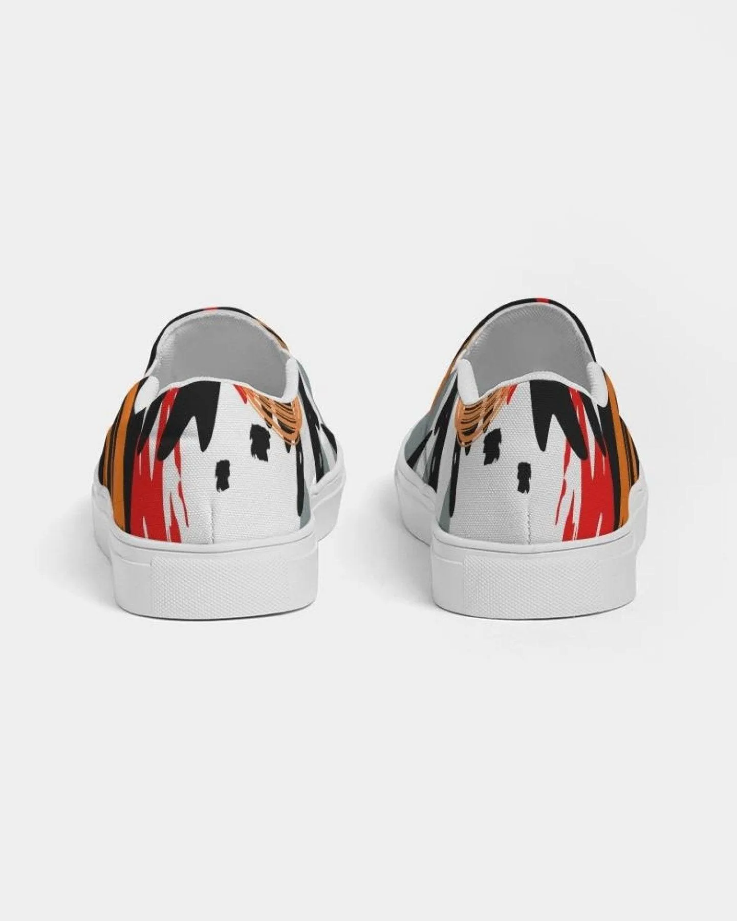 Womens Sneakers - Canvas Slip On Shoes, Multicolor Circular Print