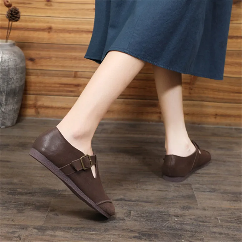 Women's Vintage Handmade Flat Casual Round Toe Shoes